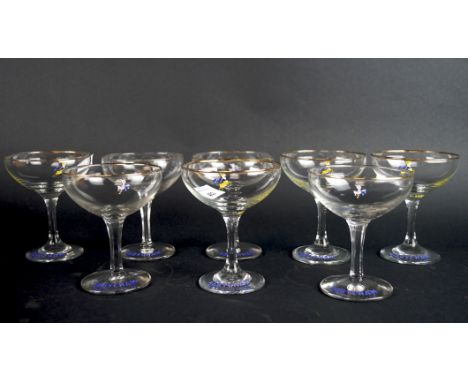 A selection of eight vintage Babycham glasses, H10.5cm 
