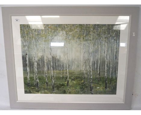 Anthony Waller, 20th century print depicting a forest landscape, framed and glazed, W106cm x H86cm