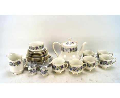 A Paragon part tea service, in the 'Cherwell' pattern, including teapot and cover, teacups, saucers and other items 