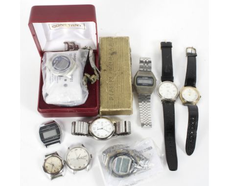 A collection of wrist watches, to include an Eterna matic, Nivada Antarctic and others