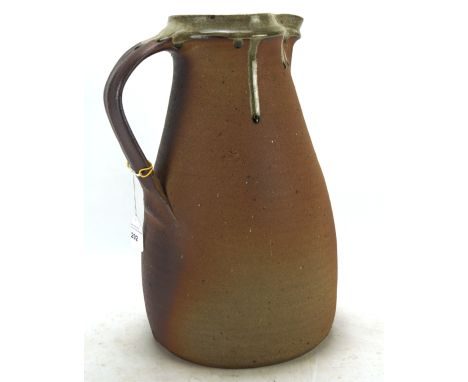 A large Studio Pottery pitcher, impressed B mark to base, by repute made at the Bernard Leach pottery H36cm Condition Report:
