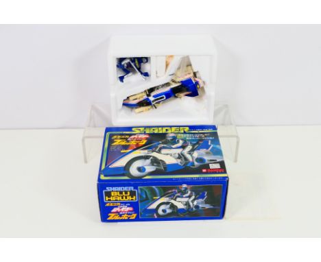 Bandai - Blu Hawk - A rare boxed 1984 Space Sheriff Shriader Blu Hawk Motorcycle # PC-45. The model appears in Very Good cond
