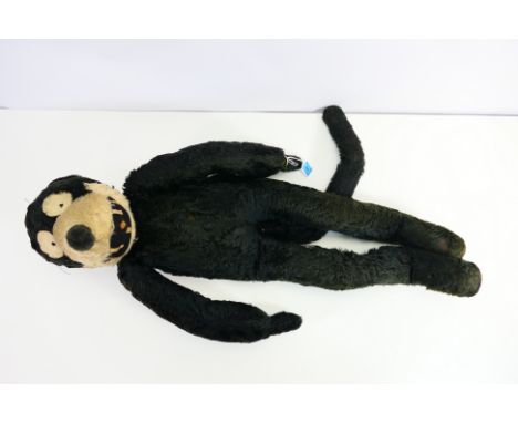 Felix - J.K. Farnell - A large 1920s-30s Felix The Cat soft toy, straw filled and of black and white mohair with white stitch