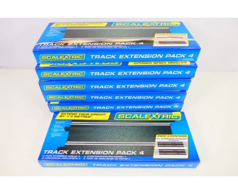 Scalextric - Seven boxed Scalextric C8526 Track Extension Pack 4 sets. Each set contains four standard straights. Sets are pr