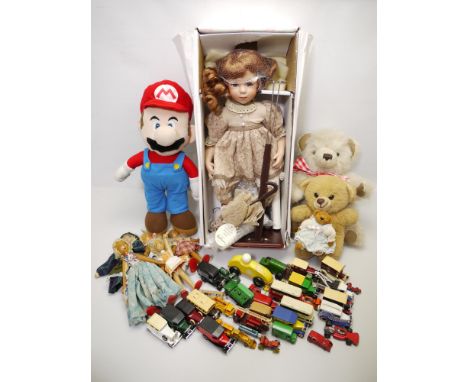 Matchbox - Benbros - Merrythought - Chad Valley - A group of diecast cars, a group of teddy bears, a group of wooden peg doll