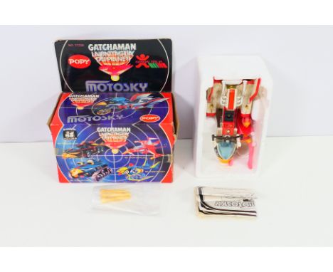Popy - Bandai - Battle Of The Planets - A rare boxed 1982 dated Battle Of The Planets Motosky motorcycle with rider, missiles