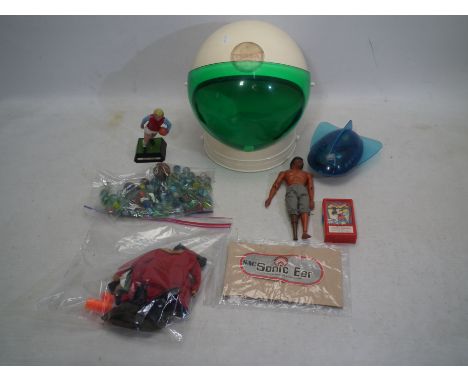 Matchbox - Mettoy - Disney - Action Man - A group of vintage items including marbles, a NASA Astronaut Space Helmet made by D