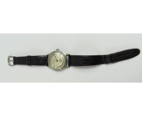 J W Benson London - a vintage gentleman's 'Tropical' manual wind wristwatch, the round silvered dial with luminescent dot mar