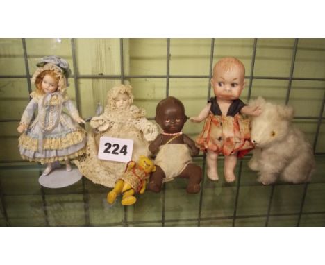 MINIATURE BISQUE HEADED DOLLS,PLUSH TOY