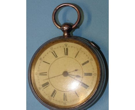 A late-Victorian silver-cased centre seconds chronograph lever pocket watch, the white enamel dial with Roman numerals and mi