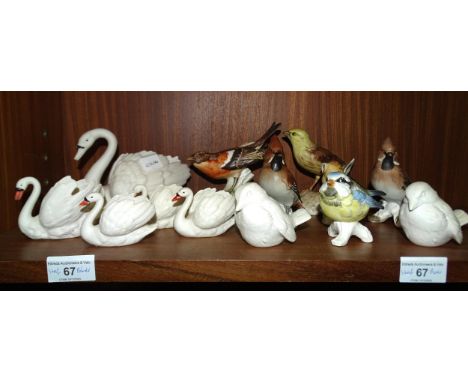 A collection of thirteen Goebel ceramic bird figures, (13). 