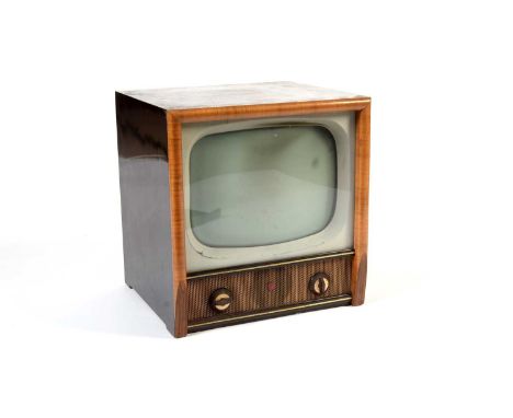 A mid-Century Alba television receiver - Model T644, set within a walnut surround, 50 x 50 x 50cm high.