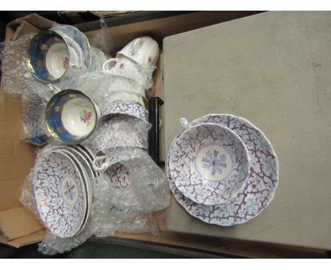 Mixed china, cups, saucers and typewrighter 