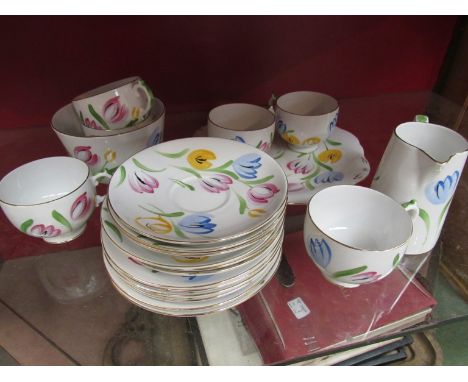 An early 20th Century tea service with Iris decoration