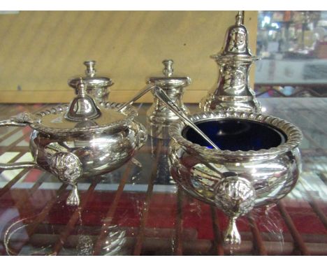 A quantity of silver pate sauce boats, mustard, chamber stick etc