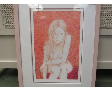 A limited edition print after Rosana Ibarrola entitled "The Girl", No. 11/75, framed and glazed, 48cm x 31cm