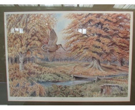 C. STANLEY-TODD (XX) A framed and glazed print of a woodcock, pencil signed, 36cm x 51cm