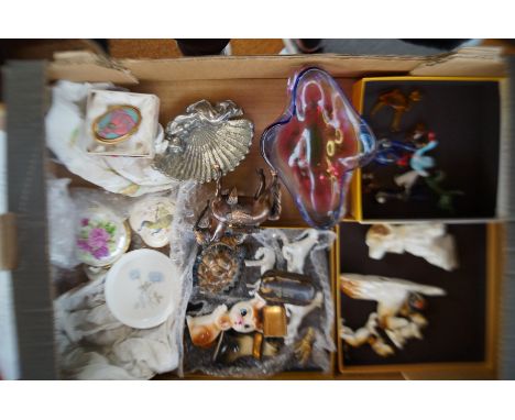 Good quality mixed box to include a Victorian tortoise shell snuff box