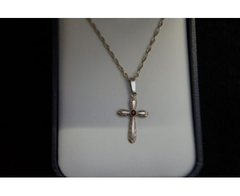 Silver cross &amp; chain