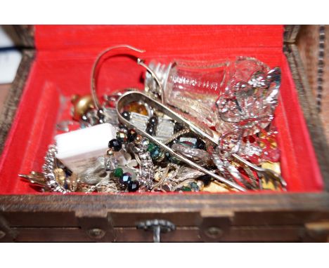 Box of costume jewellery mainly silver 