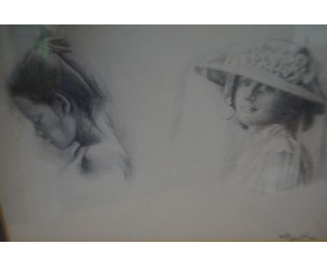 Pencil drawing by Phillip Horrock 1980 double portrait 