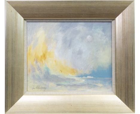 * IONA A E MONTGOMERY RSW (SCOTTISH CONTEMPORARY),SEASCAPEoil on board, signed25cm x 30cmFramed and under glass