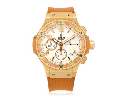 HUBLOT BIG BANG TUTTI FRUTTI  REF. 341 ORANGE SAPPHIRES AND PINK GOLD, BOX AND GUARANTEE, SOLD IN 2010 - Case: signed, n. 696