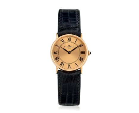 BAUME & MERCIER REF. 35118 IN GOLD, 80s - Case: signed, n. 994005, 18K gold, snap-on caseback. Bracelet/Strap: – Dial: signed
