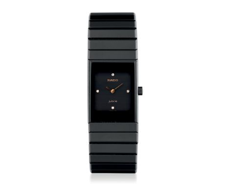RADO DIASTAR JUBILÉ REF. 153.0349.3, 90s - Case: signed, n. 02342142, black ceramic, steel caseback with screws. Bracelet/Str
