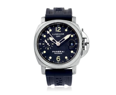 PANERAI LUMINOR GMT PAM 00160 OP 6594, BOX AND GUARANTEE, 2000s - Case: signed, n. F0508/1700, BB 1100334, stainless steel, s