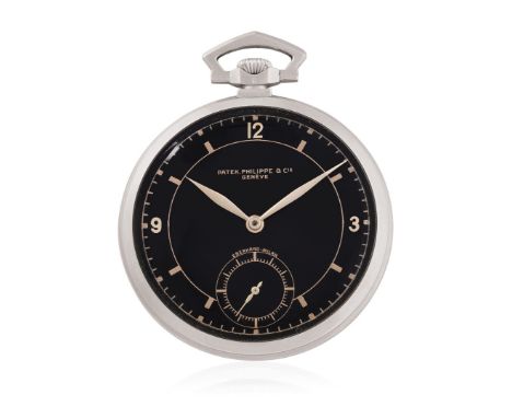PATEK PHILIPPE IN WHITE GOLD, RETAILED BY EBERHARD-MILAN, CIRCA 1940 - Case: signed, n. 610857, three-body, 18K white gold, s