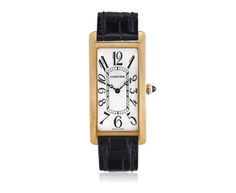CARTIER TANK CINTREE REF. 2718 IN GOLD, COLLECTION PRIVÉE PARIS LIMITED EDITION N. 91 OF 150, BOX AND GUARANTEE, SOLD IN 2004
