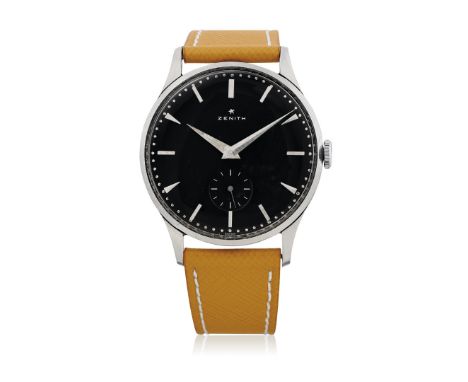 ZENITH OVERSIZE, 50s - Case: signed, n. 9386808, stainless steel, snap-on caseback. Bracelet/Strap: – Dial: signed, black, ap