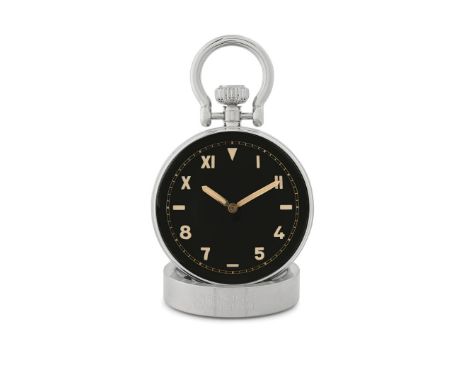 PANERAI DESK CLOCK REF. PAM00651, 2000s - Case: signed, OP6993, AN0004391, steel and magnifying glass domes. Dial: black, Cal
