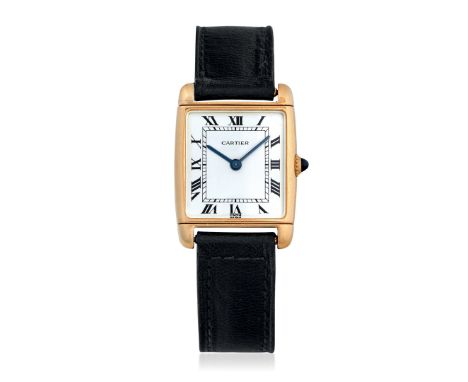 CARTIER "A PARIS" REVERSO IN GOLD, 70s - Case: EJ maker's mark for Edmond Jaeger, n. 53151, in 18K gold, French hallmarks, en