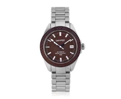 EBERHARD SCAFOGRAF 100 REF. 41039, BOX AND GUARANTEE, SOLD IN 2023 - Case: signed, n. 0021, stainless steel, screw-down caseb