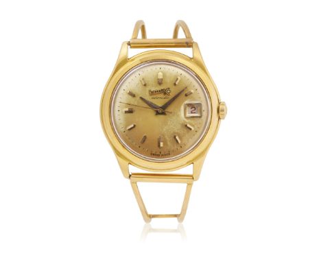 EBERHARD AUTOMATIC IN GOLD, 60s - Case: signed, n. 11513 652, 18K gold, screw-down caseback, dust-cover. Bracelet/Strap: 18K 