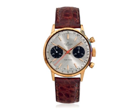 BREITLING CHRONOGRAPH TOP TIME REF. 2000, 70s - Case: signed, n. 43522, gold filled, steel snap-on caseback. Bracelet/Strap: 