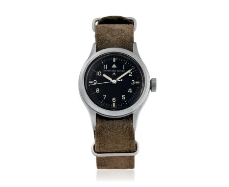 IWC MILITARY WATCH REF. 6B/346 ISSUED SOUTH AFRICAN AIR FORCE, 60s - Case: signed, n. 8863, stainless steel, screw-down caseb