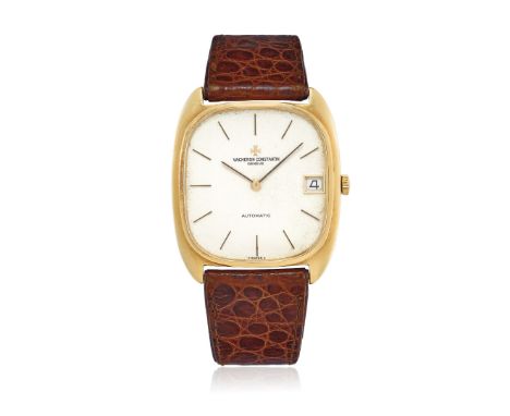 VACHERON & CONSTANTIN TONNEAU REF. 2045 AUTOMATIC IN GOLD, 70s - Case: signed, n. 509385, 18K gold, snap-on caseback. Bracele