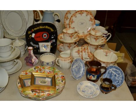 Ceramics - a late 19th century tea service; copper lustre; pub ashtrays;  etc 