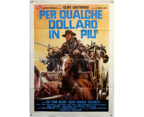 For a Few Dollars More (R-1970's) Italian 2-Foglio film poster, Western starring Clint Eastwood, PEA, folded, 39 x 55 inches.
