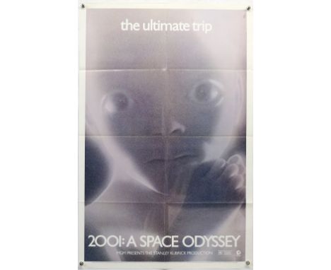 2001: A Space Odyssey (R-1974) US One Sheet film poster, Star Child version, folded, 27 x 41 inches.          