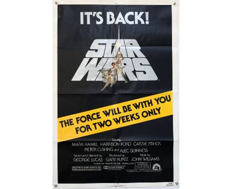 Star Wars (R-1981) US One Sheet film poster, folded, 27 x 41 inches.           