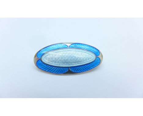 A hallmarked silver and enamel Charles Horner brooch, 29mm