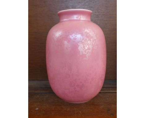 A pink Poole vase, 20cm