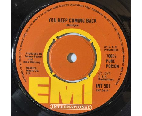 100% PURE POISON - YOU KEEP COMING BACK 7" (EMI - INT 501). A superb slice of early 70s Chicago/ Detroit style soul by German