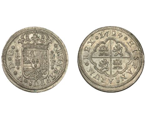 Spain, Philip V, 2 Reales, 1724f, Segovia (Cal. 959; KM 297). Some light verdigris, otherwise extremely fine £100-£120