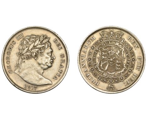 George III (1760-1820), New coinage, Halfcrown, 1817, large head (ESC 2090; S 3788). Good very fine, some light scratches on 