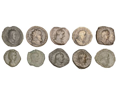 Roman Imperial Coinage, Valerian I (253-260), Sestertius, Rome, 254, laureate and draped bust right, rev. concordia standing 